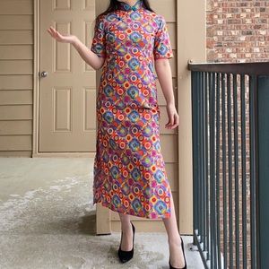 Handmade midi qipao/cheongsam dress XS